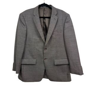 John Varvatos Mens Wool Blend Blazer Premium Tailored Single Needle Brown 40SH‎